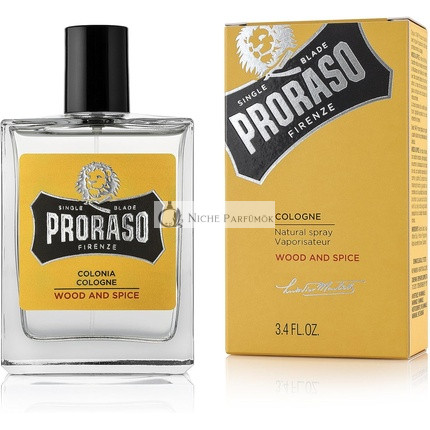 Proraso Wood and Spice Cologne 100ml Men's Fragrance with Earthy and Warm Notes