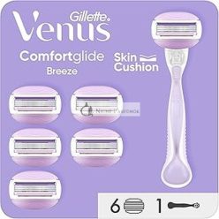   Gillette Venus Comfortglide Breeze Women's Razor With 1 Handle And 6 Refills