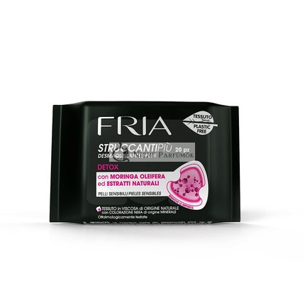 Fria Detox Charcoal Makeup Remover Wipes 20 units