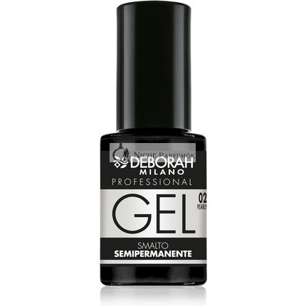 Deborah Milano Professional Semi-Permanent Gel Nail Polish Number 02 Pearl White Plumping Long Lasting for Intense and Shiny Nails 4.5ml