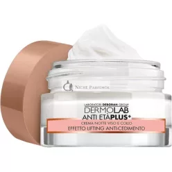   DERMOLAB Anti-Ageing Plus+ Night Cream for Face and Neck 50ml Hyaluronic Acid Effect Anti-Fog