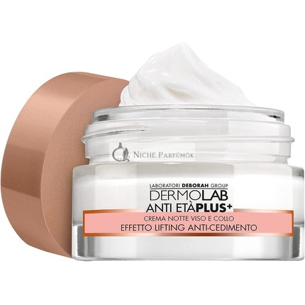DERMOLAB Anti-Ageing Plus+ Night Cream for Face and Neck 50ml Hyaluronic Acid Effect Anti-Fog