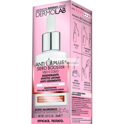 Dermolab Anti-Aging Plus Face and Neck Serum Booster Regenerating Lifting Effect with Hyaluronic Acid 30ml