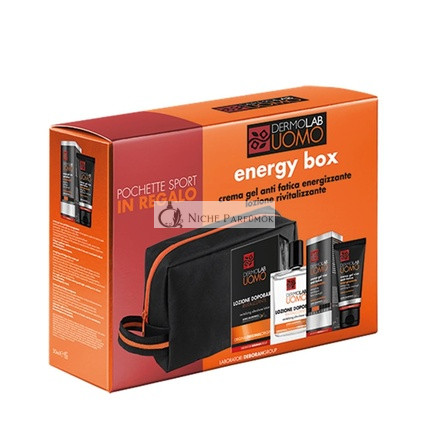 Dermolab Men's Energy Box to Combat Signs of Fatigue and Stress - Includes: Energy Gel Cream 50ml, Revitalizing Aftershave Lotion 100ml