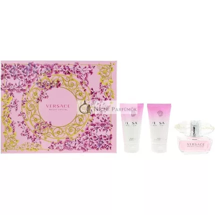Versace Bright Crystal 3 Piece Gift Set: Eau De Toilette 50ml, Shower Gel 50ml, Body Lotion 50ml