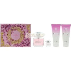   Versace Bright Crystal Ajándékcsomag, 90ml EDT, 100ml Testápoló, 100ml Tusfürdő, 5ml EDT