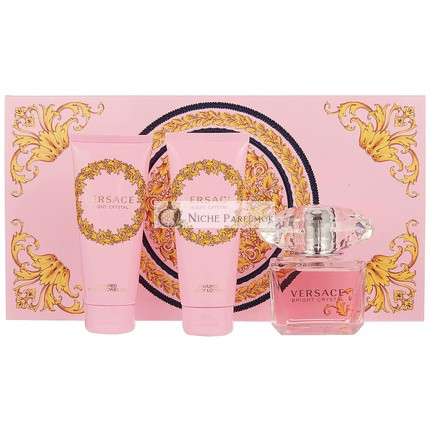 Versace Bright Crystal Eau de toilette 90ml + body lotion 100ml + shower gel 100ml Set
