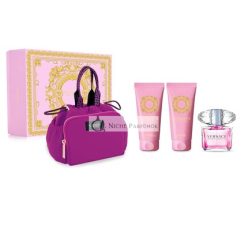   Versace Bright Crystal Eau de Toilette 4 Piece Women Gift Set with Bag