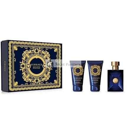 Versace Dylan Blue 50ml EDT Spray + 50ml Shower Gel + 50ml Aftershave Balm Gift Set 2023