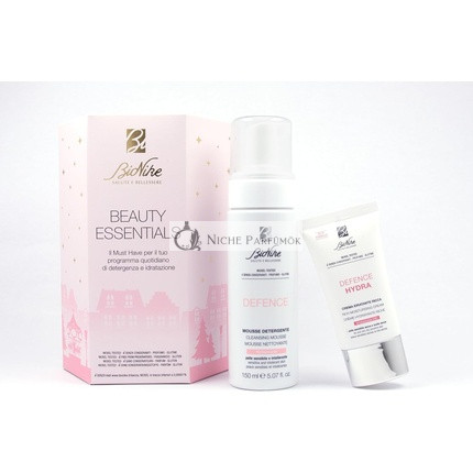 BioNike Women's Defence Beauty Essentials Gift Set - Moisturizing Cream Rich Defence Hydra 50ml and Cleansing Mousse Defence 150ml
