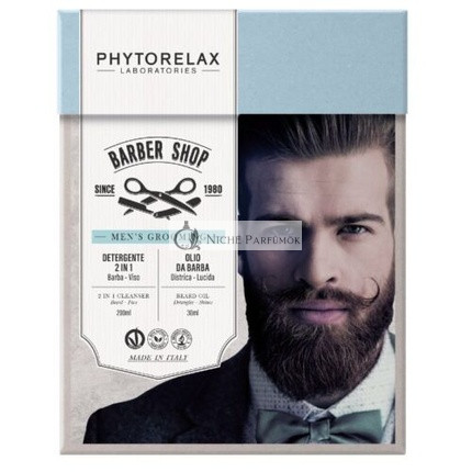 PHYTORELAX Barber Shop Gift Set 2 in 1 Cleanser 200ml and Beard Oil 30ml