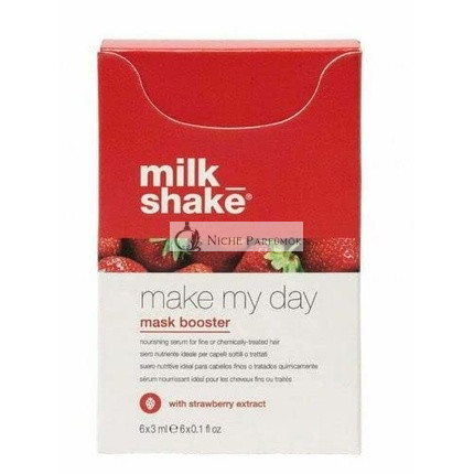 Milk Shake Make My Day Mask Booster with Strawberry Extract 6 x 3ml - Nourishing Serum for Thin or Treated Hair