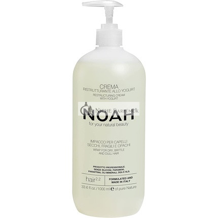 NOAH 2.2 Restructuring Cream with Yogurt 1000ml - Made in Italy Cruelty Free No SLS or Parabens Nickel Tested