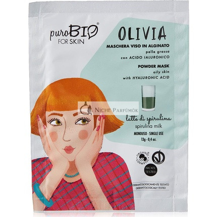 PUROBIO Olivia Spirulina Milk Alginate Face Mask for Oily Skin Unscented