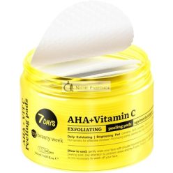   7Days Skincare Exfoliating Pads Face Care Cleanser with Glycolic Acid, AHA and Vitamin C Pigmentation Treatment Exfoliator Vit C 1 count