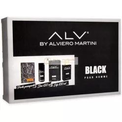  ALV By Alviero Martini Fekete Pour Homme Eau de Parfum 100ml, Dezodoráló 150ml és Útlevéltartó