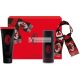 AC Milan Gift Set Deodorant 150ml Shower Gel 200ml Official Scarf Woody Spicy Fragrance Sporty Intense Perfume Cedarwood Musk Amber Scent Male Body Skin Care Combo