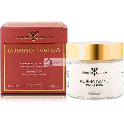 Anti-Aging Dark Body Butter with Ruby Powder, Jojoba Oil, Wheat Germ Oil, Hyaluronic Acid, Collagen, Argan Oil, Shea Butter 200ml