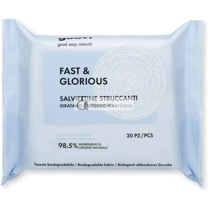 Goovi Fast and Glorious Hydrating + Cleansing Makeup Remover Wipes 20 Pieces