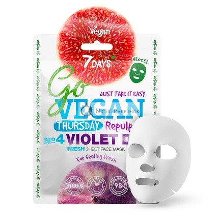 Vegan Face Sheet Mask Beauty Blueberry Plum Fig Extract Hyaluronic Acid Organic Natural Ingredients Cruelty Free 25g
