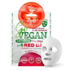   Vegan Face Sheet Mask Beauty Tomato Beetroot Laminaria Ginger Extract Organic Natural Ingredients For All Skin Types 25g