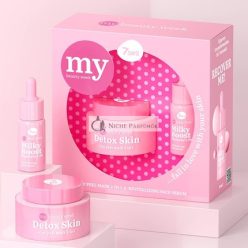   7Days Skincare Set with Clay Face Mask and Face Serum with Squalane - Korean Skincare Gift Set for Women and Teenagers