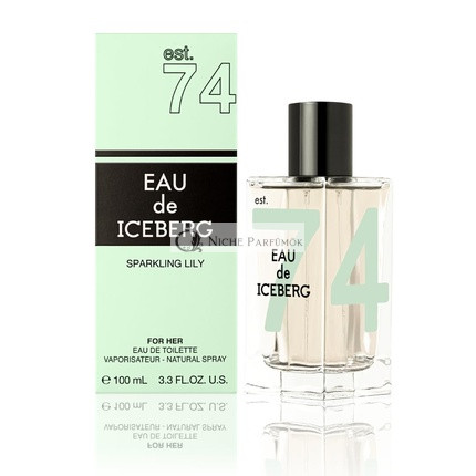 EAU de ICEBERG Sparkling Lily Eau de Toilette 100ml Floral Citrus Scent for Women Square Glass Bottle Design Contemporary Femininity