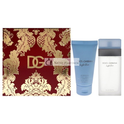 Dolce & Gabbana Light Blue for Women 2 Pc Gift Set 3.3oz EDT Spray 1.7oz Body Cream Fresh 5.0 Ounce