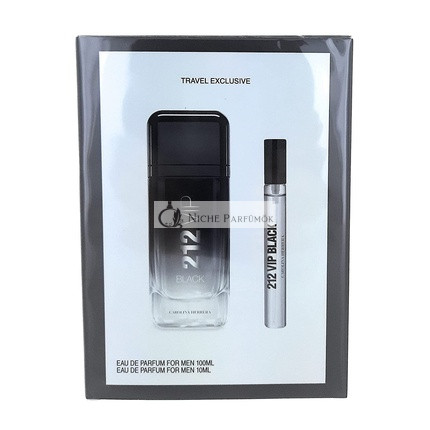 Carolina Herrera 212 Vip Black Travel Set for Men Eau De Parfume Spray