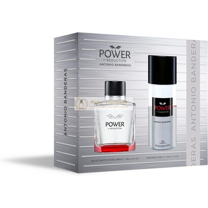 Banderas Parfümök A Csábítás Ereje Ajándékcsomag Férfiaknak EDT 100ml + Dezodor 150ml - Levendula és Fás Jegyek - Napi Használatra