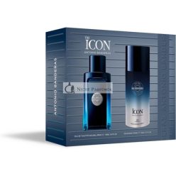   Banderas Perfumes The Icon Gift Set for Men EDT 100ml + Deodorant 150ml Long Lasting Masculine Elegant With Personality Fragrance Amber Woody Notes Ideal for Special Events