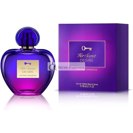 Banderas Perfumes Her Secret Desire Eau de Toilette Spray for Women Floral Fruity Sweet Fragrance 80ml 0.5ml