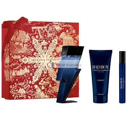 Carolina Herrera Bad Boy Cobalt Eau De Perfume Spray 100ml Set 3 Pieces