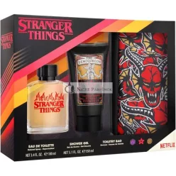   Netflix Stranger Things Gift Set Eau de Toilette 100ml Shower Gel 150ml Cosmetic Bag Powerful Masculine Fragrance Inspired by Netflix Series