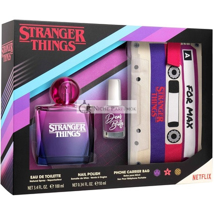 NETFLIX Stranger Things Gift Set: Eau de Toilette 100ml, Nail Polish, and Retro Cassette Design Phone Case for Girls EDT Woman
