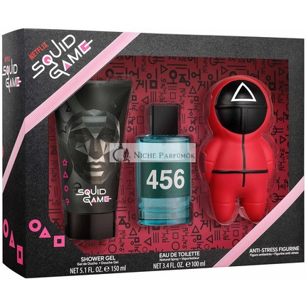 Netflix Squid Game Gift Set: Eau de Toilette 100ml, Shower Gel 150ml and Squishy - Perfect Fan Merchandise Gift for Boys
