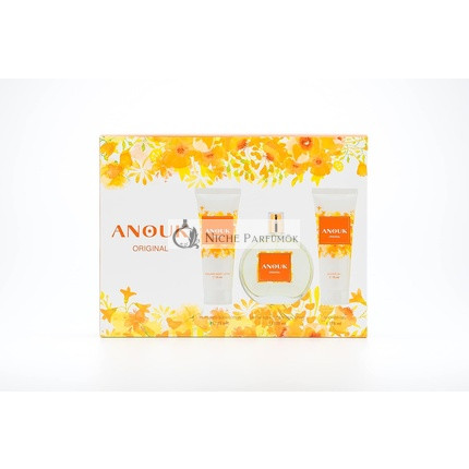 ANOUK Original Perfume 100ml + Shower Gel 75ml + Body Lotion 75ml Gift Set for Women Anouk Floral Fruity Fresh Elegant Long-lasting