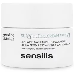   Sensilis Supreme Day Cream Detox Renovating Antioxidant Anti-Aging with Hyaluronic Acid and SPF15 50ml