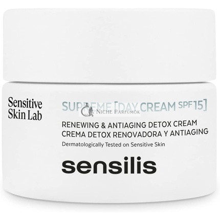 Sensilis Supreme Day Cream Detox Renovating Antioxidant Anti-Aging with Hyaluronic Acid and SPF15 50ml