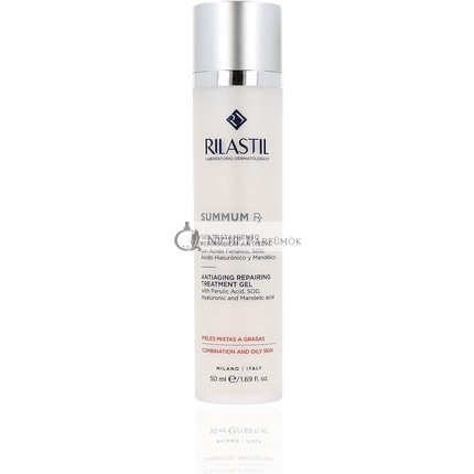 Rilastil Summum Rx Anti-Aging Repair Gel with Folic Acid, Hyaluronic Acid and Almond Acid for Mixed and Oily Skin 50ml