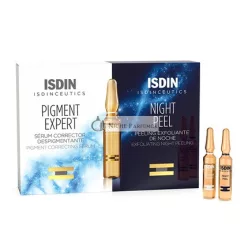   ISDIN Isdinceutics Pigment Expert + Night Peel Treatment 10+10 Ampoules - Brightening Face Serum and Night Peel