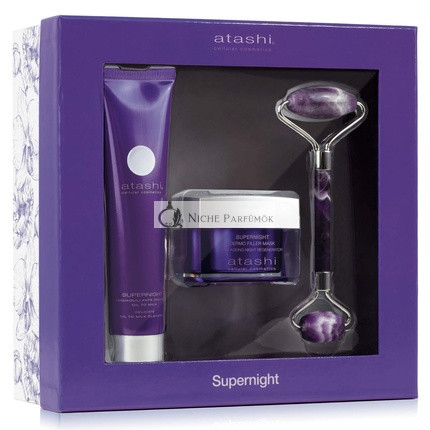 Atashi Dermofiller Mask with Oil-Milk Makeup Remover and Facial Roller Massager