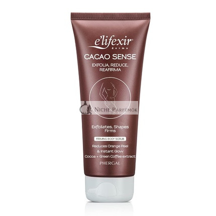 E'LIFEXIR Cacao Sense Body Scrub Firming and Toning Improves Radiance Tightens and Smooths Skin Extract of Cocoa and Green Coffee 200ml