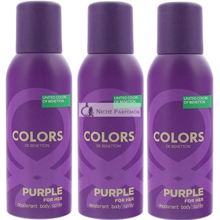 Benetton United Colors De Benetton Purple Deodorant Ladies Womens Body Spray for Her 150ml