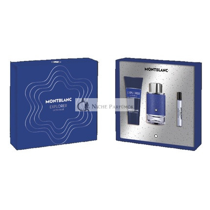 Montblanc Explorer Blue Eau De Parfum Pour Homme 100ml Vaporizer + Aftershave Balm 150ml + Miniature 4.5ml