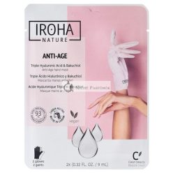   Iroha Nature Anti-Ageing Hand Masks with Triple Hyaluronic Acid, Bakuchiol and Niacinamide 93% Certified Natural Ingredients and Vegan-Friendly