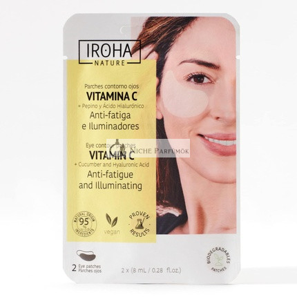 IROHA NATURE Eye Moisture Anti-Wrinkle Patches with Vitamin C, Cucumber, and Hyaluronic Acid