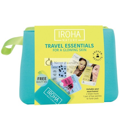 Iroha Nature Travel Set Moisturizing Face Mask Eye Patches Anti-Fatigue Mask Aftersun Mask All Skin Types