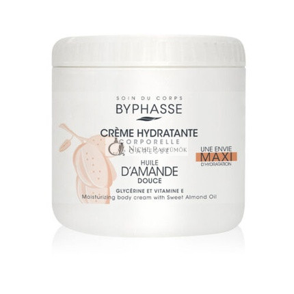 Byphasse Body Cosmetics Unisex Moisturizing Cream with Sweet Almond 500ml