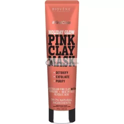   Biovène Holiday Glow Pink Clay Mask Australian Face Mask with Ginseng Rose Petals and Glycolic Acid 75ml